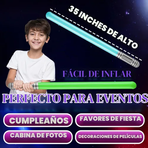 Vista 3 de Bedwina Espadas de sable inflables para recuerdos de fiesta de niños, 35