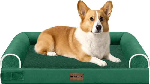 Vista 120 de NANUYA - Cama ortopédica para perros de tamaño mediano/grande, lavable: Camas con almohada para perros de tamaño mediano/grande, sofá de espuma