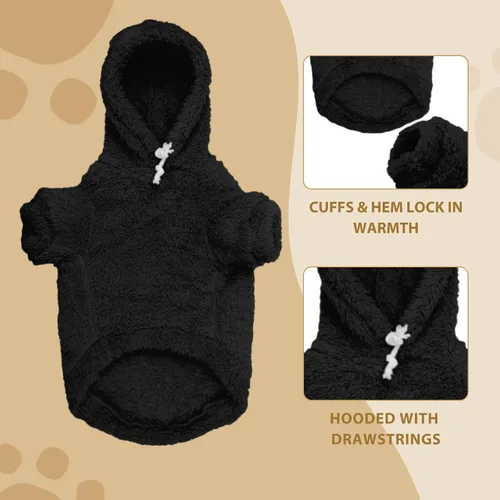 Vista 3 de Suéteres Peludos para Perros Pequeños Sudadera con Capucha para Perros Ropa para Mascotas Abrigos Cálidos Suaves Acogedores Sudadera con Capucha