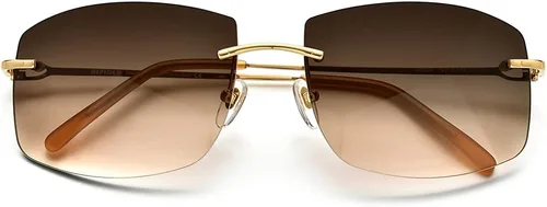 Vista 4 de HEPIDEM Gafas de sol cuadradas rectangulares UV400 de gran tamaño para hombres con lente de nailon
