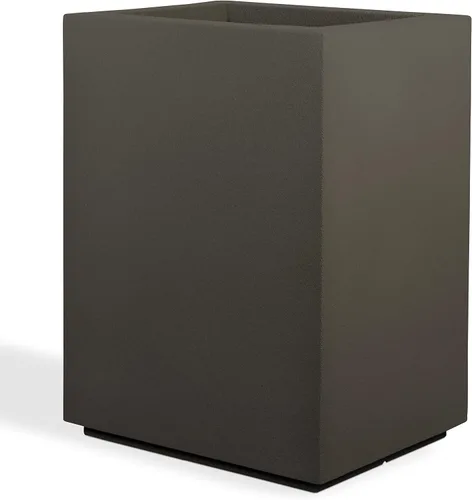 Vista 11 de PolyStone Cozumel - Maceta alta y moderna en columna para exteriores e interiores, 18" L x 23" A x 30" Al, ligera, resistente, resistente a