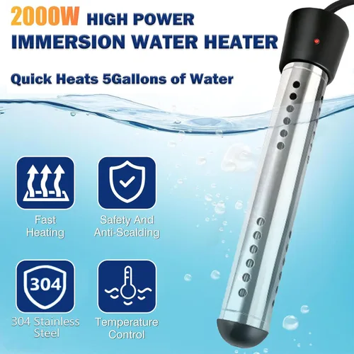 Vista 4 de Calentador de agua de inmersión portátil 2000W con termómetro LCD
