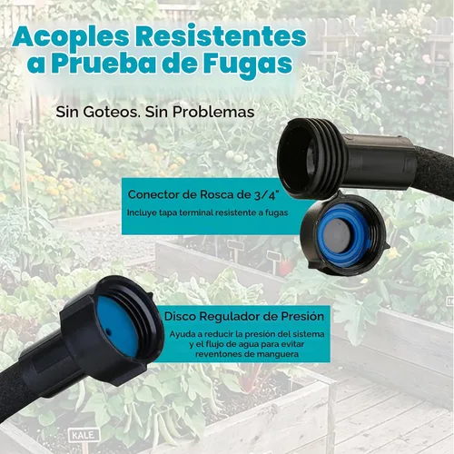 Vista 3 de Gilmour Manguera redonda de remojo de 3/8" x 50 pies con acoplamientos