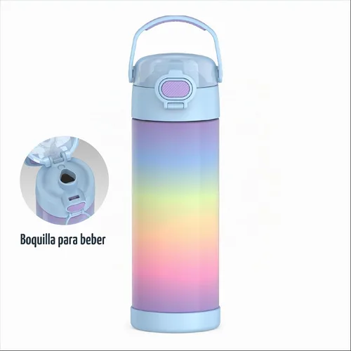 Vista 2 de THERMOS FUNTAINER Botella de agua con boquilla, 16 onzas, nube arcoíris
