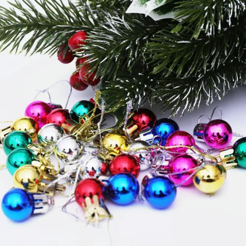 Vista 8 de Sewroro Árbol de Navidad de bola de plata de 24 piezas