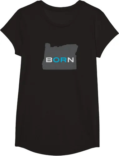 Vista 3 de Nacido en Oregon Camisa – Estado Mapa Born Idea de regalo, Negro