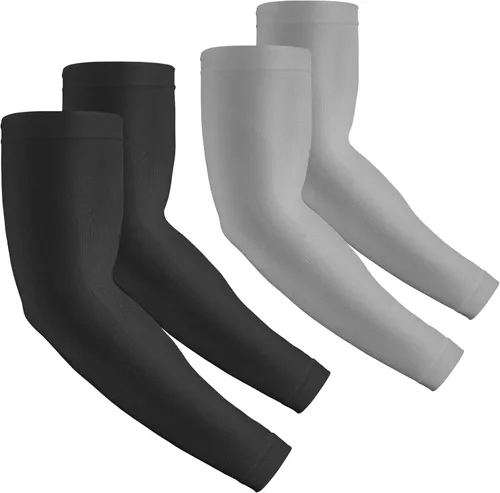 Vista 11 de 2 pares de mangas de compresión con protección UV para hombres, mujeres y jóvenes, cubierta de tatuaje, UPF 50