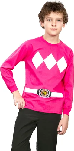 Vista 8 de Mad Engine Mighty Morphin Power Rangers - Camiseta de manga larga para disfraz de Halloween para niños y jóvenes Azul