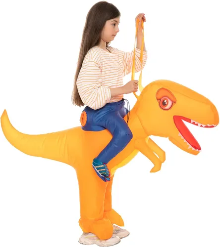 Vista 5 de BETTWITEH Inflatable Children Dinosaur Costume for Kids Funny Blow up Halloween Boys Girls T-rex Dino Costumes for Halloween