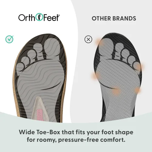 Vista 6 de Orthofeet Sandalias ortopédicas Chloe de cuña de cuero ajustable para mujer