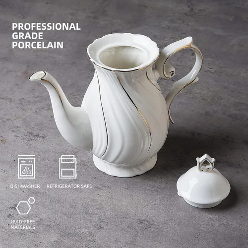 Vista 8 de Agyiuns Tetera de porcelana y taza y platillo