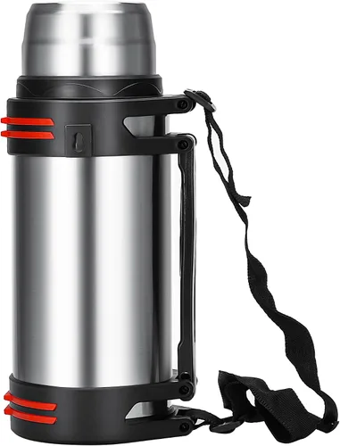 Vista 16 de Termos de café grandes de 64 onzas / medio galón para viajes, jarra de agua aislada al vacío clásica con taza de plástico, botella de bebida aislada