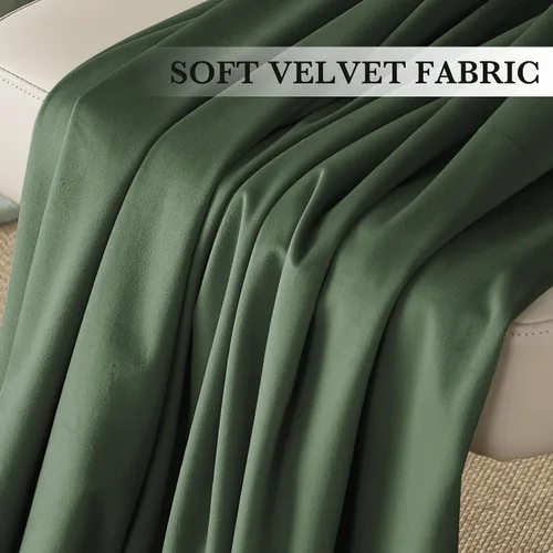 Vista 4 de RYB HOME Cortinas opacas de terciopelo para dormitorio, aislamiento térmico, privacidad, luz solar, bloqueo de calor, cortinas lujosas con bolsillo