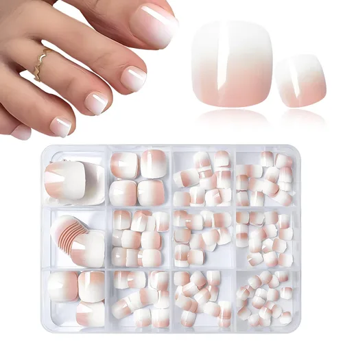 Vista 11 de 240 uñas postizas cuadradas medianas con lima de pestañas