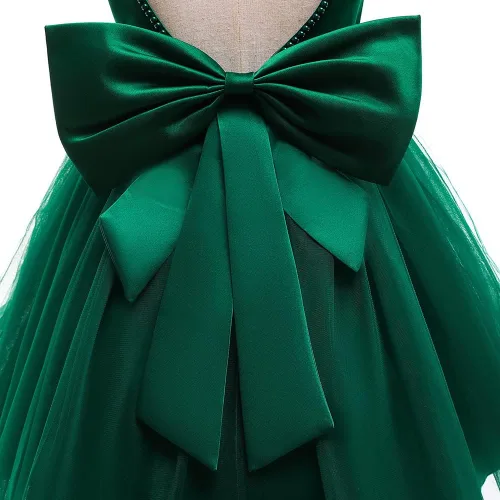 Vista 6 de LIVFME Vestidos de niña con flores, vestidos de fiesta para cumpleaños, bodas, desfiles, encaje, acampanado, tutú de tul, vestido para niños pequeños