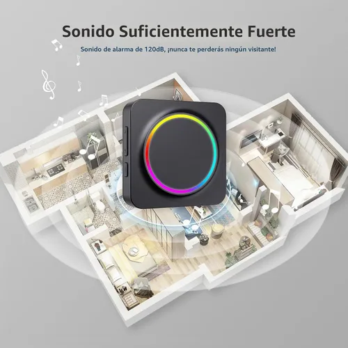 Vista 7 de Timbre de puerta, timbres de puerta cuando la puerta se abre, sensor de puerta con alarma de puerta abierta y alcance de 600 pies, 32 timbres, 5