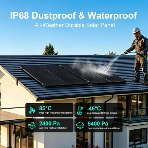 Vista 4 de el panel solar 100W, prenda impermeable de la eficacia alta IP68 del N-tipo Panel solar de 100 W