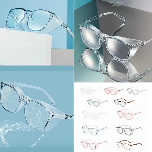 Vista 6 de Anteojos de seguridad que no se empañan, con protección UV400, lentes con bloqueo de luz azul para hombres y mujeres, anteojos transparentes