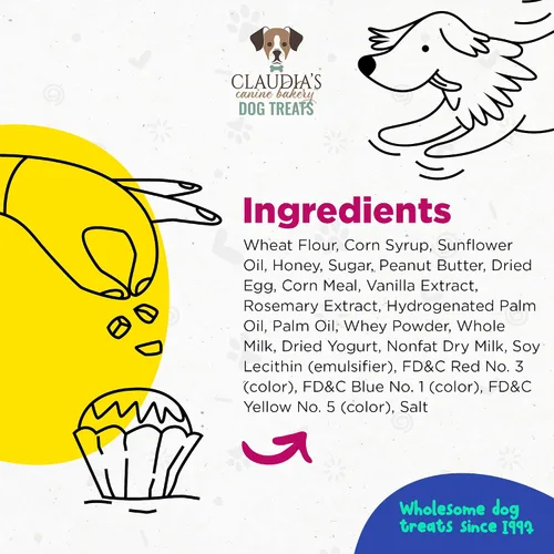 Vista 2 de Claudia's Canine Bakery Pink Happy Birthday - Concha de galleta para perro, 7 onzas, horneada en los Estados Unidos