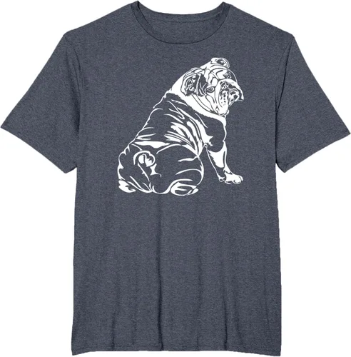 Vista 97 de Gracioso Bulldog Inglés playera perro Hund playera regalo, Azul (Heather blue)