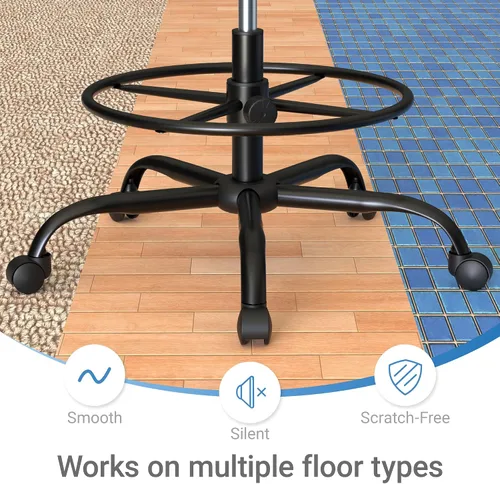 Vista 7 de HYLONE Silla de dibujo grande y alta de 400 libras, asiento grueso de 5 pulgadas, silla de oficina alta, reposabrazos abatibles, silla ergonómica