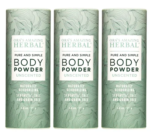 Vista 12 de Polvo corporal natural Ora's Amazing Herbal sin talco para mujeres, paquete variado con aceites esenciales, sin talco ni maíz, sin granos, polvo