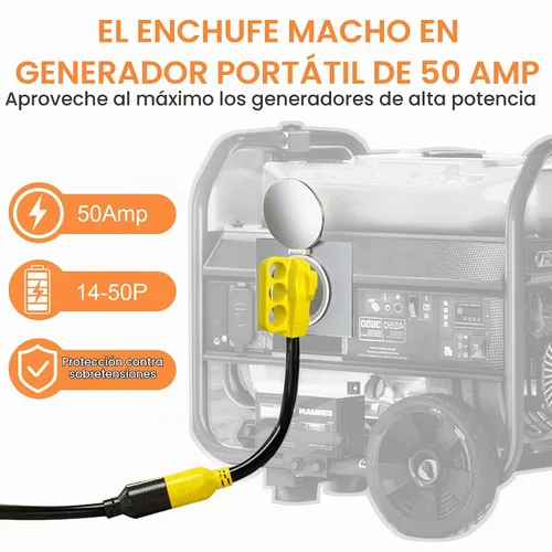Vista 3 de Adaptador de generador de 50 amperios a 30 amperios, NEMA 14-50P a