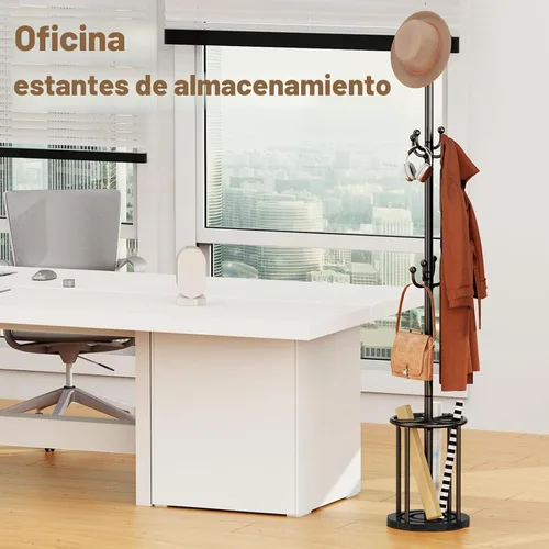 Vista 6 de Perchero independiente negro con soporte para paraguas