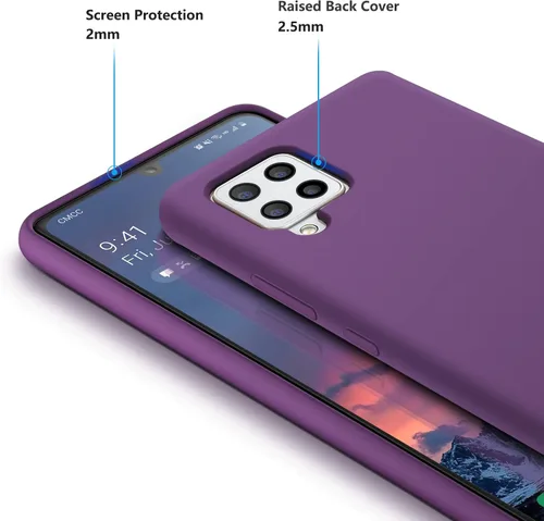 Vista 2 de Funda diseñada para Galaxy A42 5G, silicona líquida de goma a prueba de golpes, forro de tela de microfibra suave, compatible con Galaxy A42 5G
