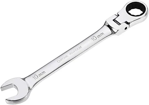 Vista 6 de uxcell Llave combinada de trinquete de cabeza flexible de 0.236 in métrica 72 dientes 12 puntos de trinquete caja terminada herramientas de llave
