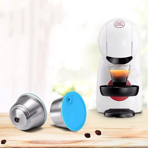 Vista 2 de Taza de filtro de cápsula de café de acero inoxidable recargable - Cápsula de café reutilizable para Dolce Gusto