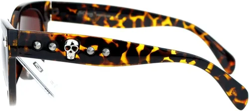 Vista 5 de Gafas de sol redondas de mariposa con tachuelas de calavera para mujer