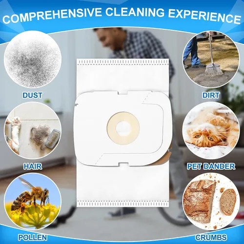 Vista 6 de Tondiamo Paquete de 12 bolsas para aspiradora compatibles con Aerus Lux Guardian Platinum Canister Cleaner Style P Bolsas de aspiradora, filtro