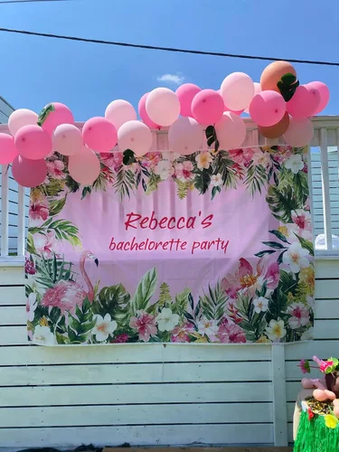 Vista 4 de Telón de fondo personalizado de 5 x 3 pies, material de poliéster, fondo personalizado para fotografía, cumpleaños, niños, adultos, fiesta, estudio
