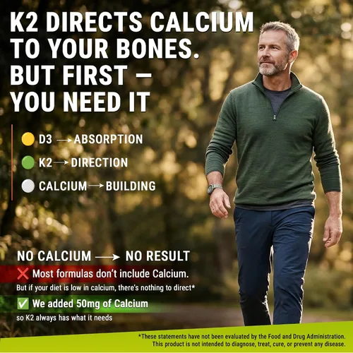 Vista 5 de Vitamina D3 K2 con glicinato de magnesio + zinc y calcio Magnesio 1500mg D3 10,000 UI K2 (MK7) 200mcg Zinc 50mg Calcio 50mg Apoyo