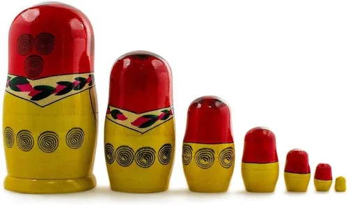 Vista 2 de 7 piezas de 7 pulgadas (H) muñecas rusas de madera, matryoshka de madera