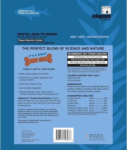 Vista 2 de Huesos de salud dental indígena — Sabor de papa y cordero grande 17oz