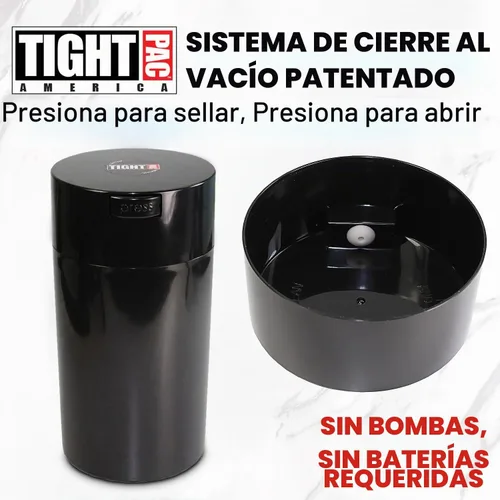 Vista 3 de Tightpac America, Inc. Tightvac - Contenedor de almacenamiento sellado al vacío de 3 a 12 onzas Negro