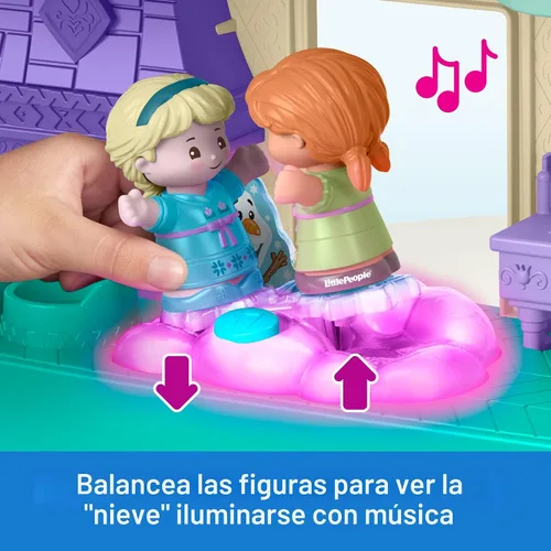 Vista 5 de Fisher-Price Little People Disney Frozen Castillo de Arendelle con luces y sonidos con figuras Anna & Elsa. Juegetes para mayores de 18 meses
