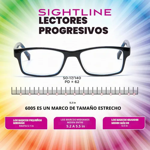Vista 5 de Sightline Gafas de lectura progresivas de potencia lentes multifoco en un