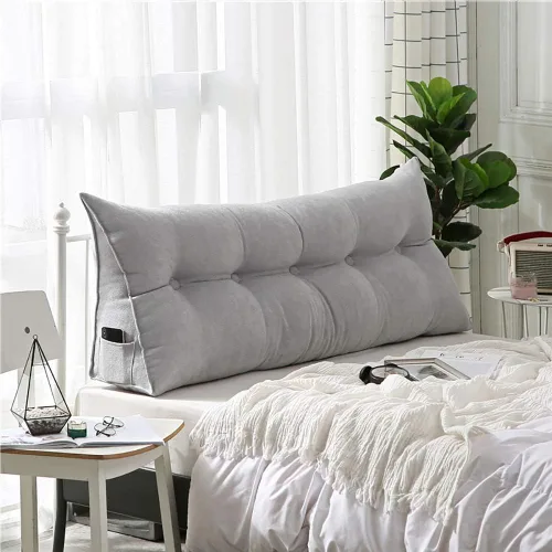 Vista 9 de HHXX Almohada de respaldo de cama, cojín de cuña triangular, respaldo tapizado para cabecero, soporte para sentarse en la cama, soporte de respaldo