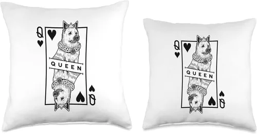 Vista 3 de Grandio Design Dog Lover Canine Friend Pet Gifts Norwegian Buhund - Almohada divertida de reina de corazones, para amantes de los perros, 16 x 16