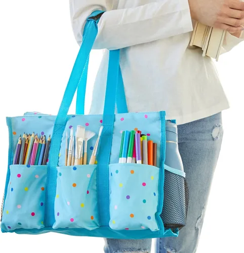 Vista 6 de Juvale Bolsa de mano utilitaria, organizador de bolsillo para enfermera con compartimentos, organizador de bolsillo con cremallera superior con 8