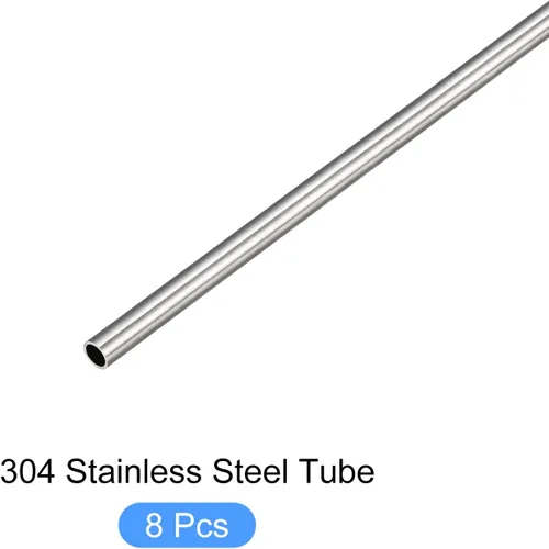 Vista 5 de METALLIXITY Tubo de acero inoxidable 304 (0.079 in de diámetro x 0.006 in de pared T x 9.843 in de largo), 8 piezas, tubo recto - para muebles