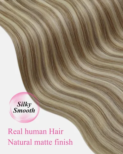 Vista 22 de YoungSee Extensiones de Cabello Humano con Cinta Balayage Extensiones de Cabello con Cinta Marrón Oscuro Extensiones de Cabello con Cinta Ombre