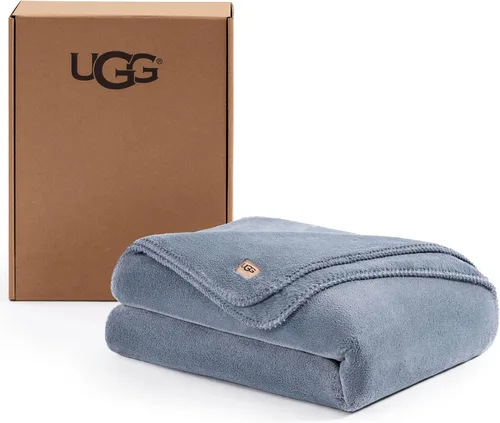 Vista 14 de UGG Whitecap Queen - Manta de forro polar de felpa, 90 x 90 pulgadas, color Azul