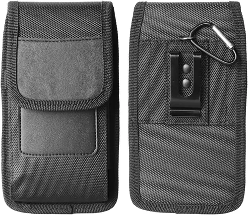 Vista 6 de Funda vertical de nylon para teléfono celular con clip para cinturón y gancho - XL