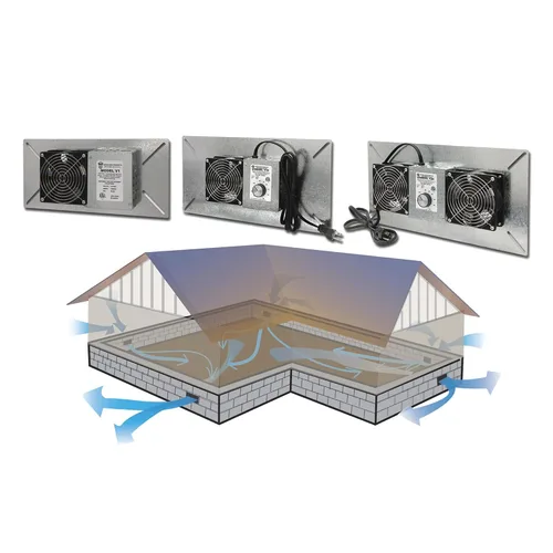 Vista 2 de Ventilador Tjernlund modelo Underaire, para reducir la humedad en sótanos, Gris, 1