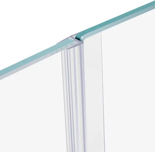Vista 6 de Sello inferior de puerta de ducha sin marco Barrido de ducha con riel de goteo para vidrio de 1/4", 36" de largo, vinilo, transparente