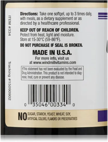 Vista 5 de Windmill Aceite de pescado Omega 3 1,000 mg cápsulas blandas, 90 ct